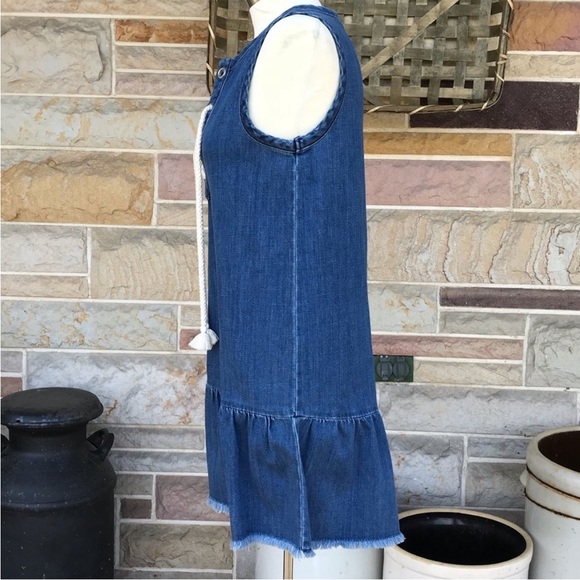 Aerie Chambray Lace Up Denim Mini Dress - Picture 5 of 8